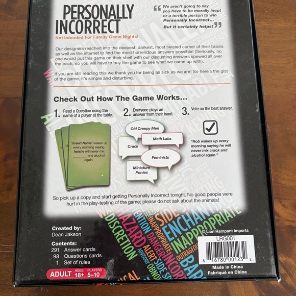 Personally Incorrect Party Game - Picture 2 of 2